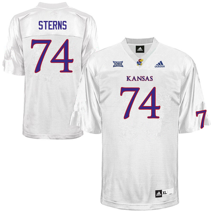 Men #74 De'Kedrick Sterns Kansas Jayhawks College Football Jerseys Sale-White - Click Image to Close
